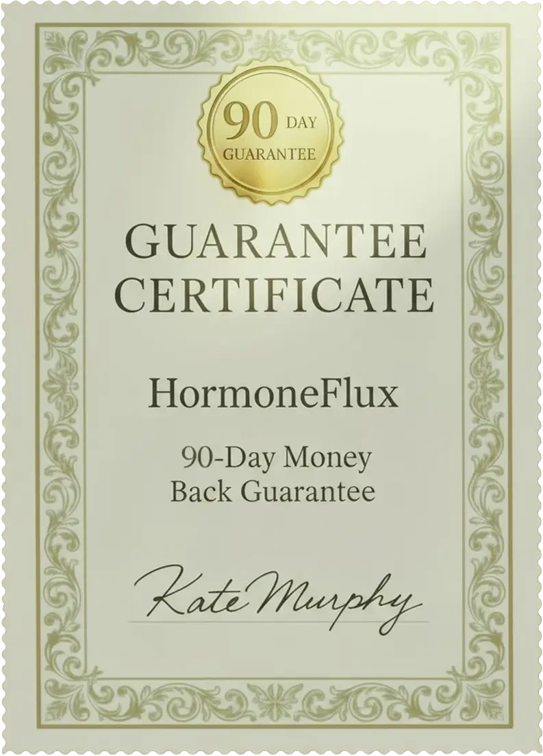 HormoneFlux 90-day money-back guarantee certificate